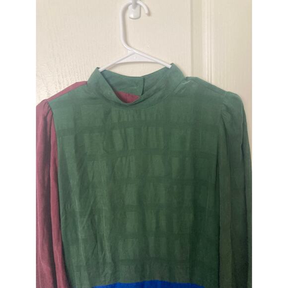 Kurt Lyle Dutchess Duke Colorblock Long Sleeve Maxi Dress Green/Blue/Red Size M - Picture 6 of 9